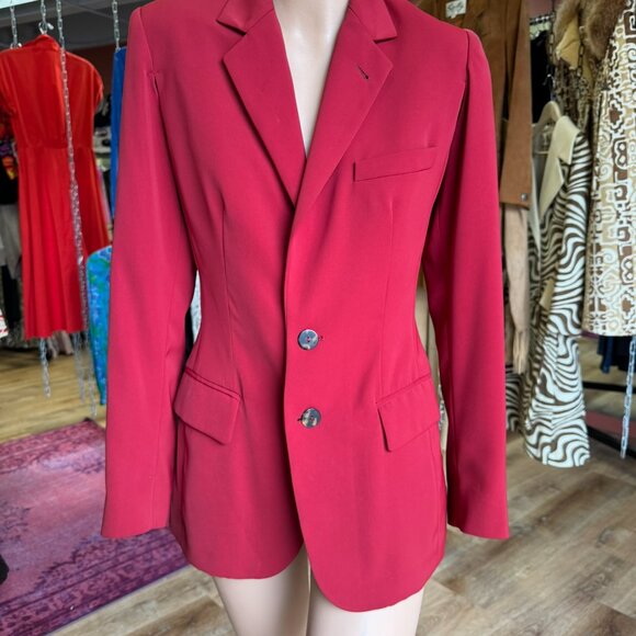 Jean Paul Gaultier Classique Open Armpit Blazer Red Jacket Size 8 - Picture 3 of 7